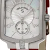 Philip Stein Classic Square Philip Stein Women's 'Classic Square' Mother Of Pearl Dial Red Leather Strap Diamond Quartz Watch Ladies Watch Model 21SD-FMOP-CIDR